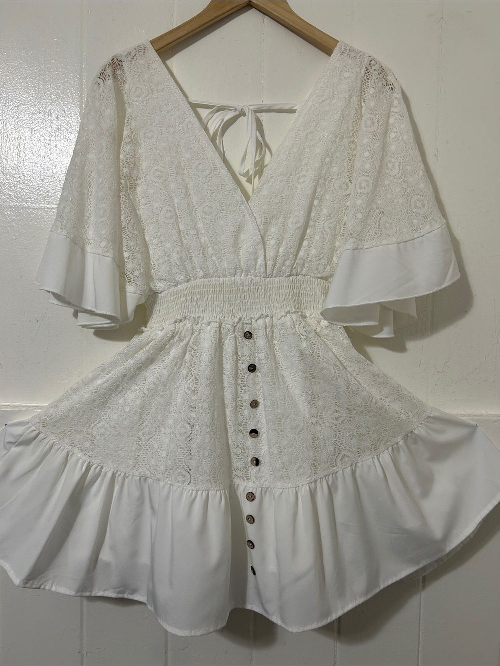 Vintage White Lace Mini Dress